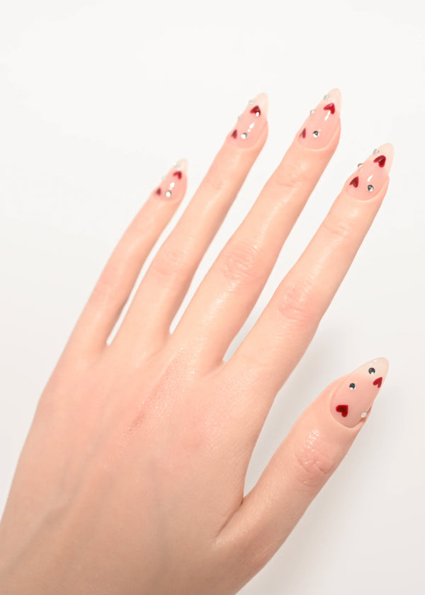 Set Elisir d'Amore unghie finte handmade riutilizzabili - Italian brand press-on nails San Valentino artigianali