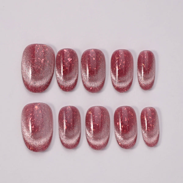 Set Metamorfosi Rosa unghie finte artigianali riutilizzabili - Italian brandhandmade press-on nails romantic