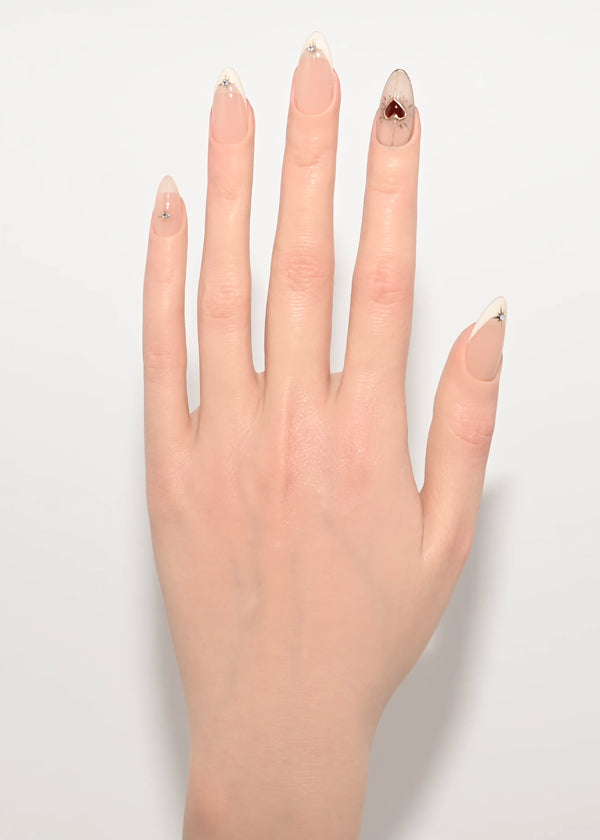 Segreti del Cuore unghie finte gel handmade cuori - Italian design press-on nails romantic artigianali