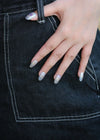Manicure Blubella Magia Stellata per look casual-chic - press-on nails versatili da giorno con effetto stellare discreto ma elegante