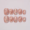 Farfalle Rosa primavera indossate - butterfly press on nails in gel wearing spring look, nail art italiana delicata femminile