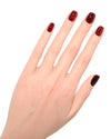 Gesti mano donna press-on nails rosso intenso Blubella finitura brillante lusso riutilizzabili