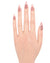 Mano con unghie Rosa Perlato shimmer sottile, perfette per occasioni elegant