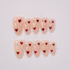 Motivi cuori unghie finte artigianali Elisir - handmade gel press-on nails Italian brand romantic 