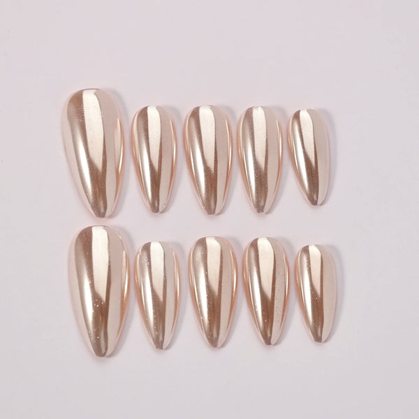 Dettaglio brillantini unghie finte handmade Splendore - gel press-on nails Italian brand luxury artigianali
