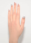 Set Petalo Perlato unghie finte handmade riutilizzabili - Italian brand press-on nails matrimonio artigianali