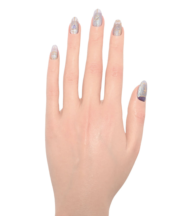 Magia Stellata unghie finte gel handmade stelle - Italian design press-on nails galaxy artigianali